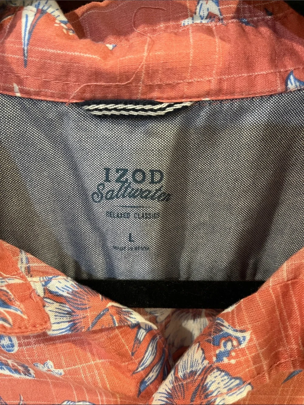 Izod Coral Floral Short-Sleeve Button-Down Shirt - Picture 2 of 4